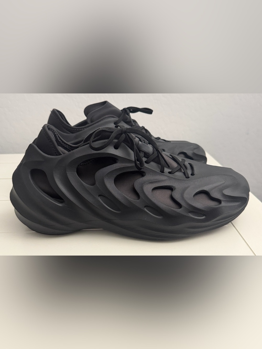 Adidas AdiFom Q Size 13 Men's All-Black Sculpted Athletic Sneakers